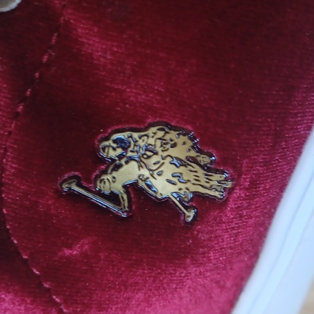 U.S.Polo Association Burgundy Red Velvet Sneakers Cushioned Ankles W8 - Picture 6 of 12